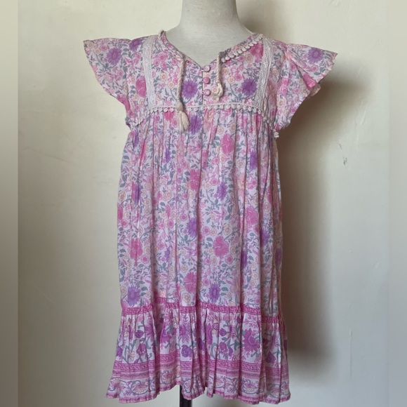 Spell | Little Gypsies Pink Folk Town Boho Dress | 5Y - Picture 2 of 13